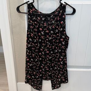 Express Black Floral Tank Top